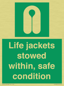 Life jackets stowed within